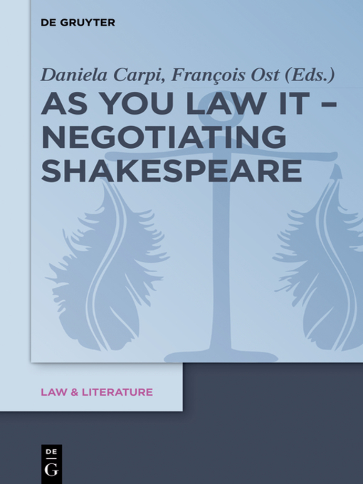 Title details for As You Law It--Negotiating Shakespeare by Daniela Carpi - Available